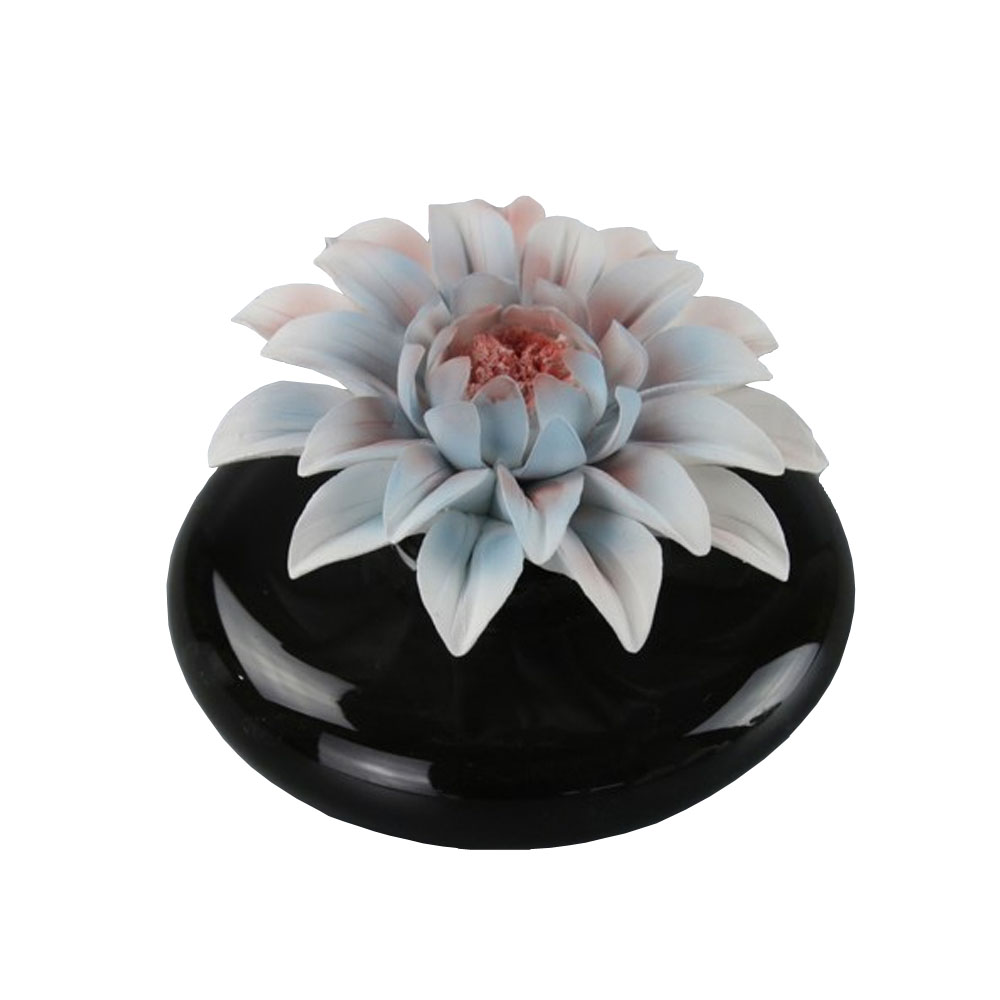 Hot sale Fashion Glazed Ceramic Classic Black Perfume Bottle with Flower