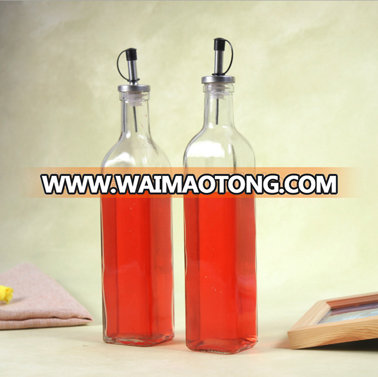 DAILY ML Square Glass olive oil bottle Vinegar Sauce Bottle for oiler cruet condiment packing