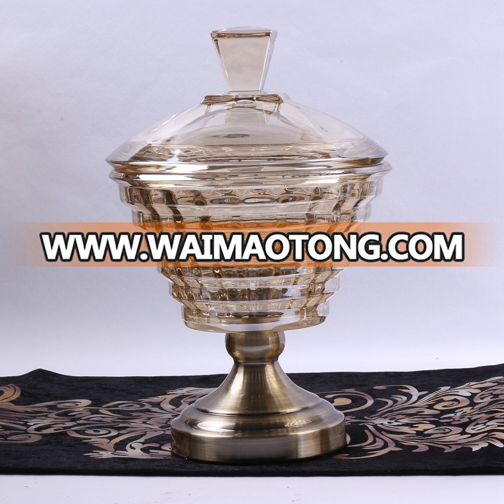 NO C009 with lid simple glass candy jar for wedding decorative