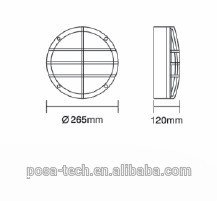 10W IP54 bulkhead fitting round bulkhead light with safety grid wall light for corridor(PS-BL-LEDS003M)