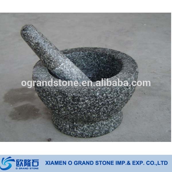 Natural Granite Mortar with Pestle Large Engraved Mortar and Pestle