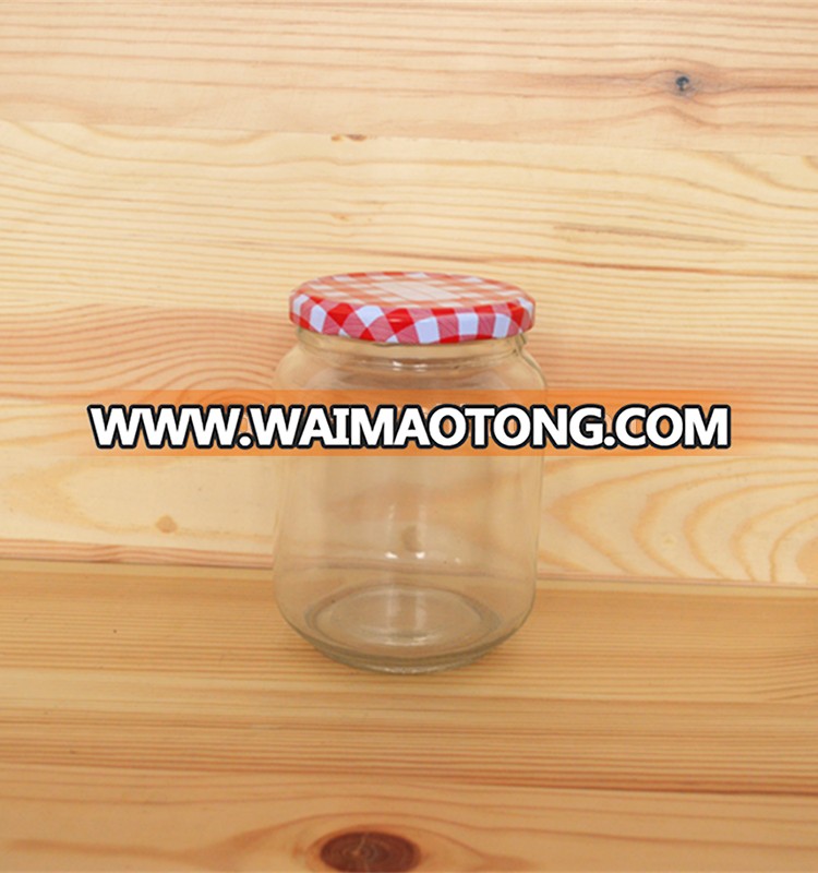 500ml clear food storage glass jar with metal lid