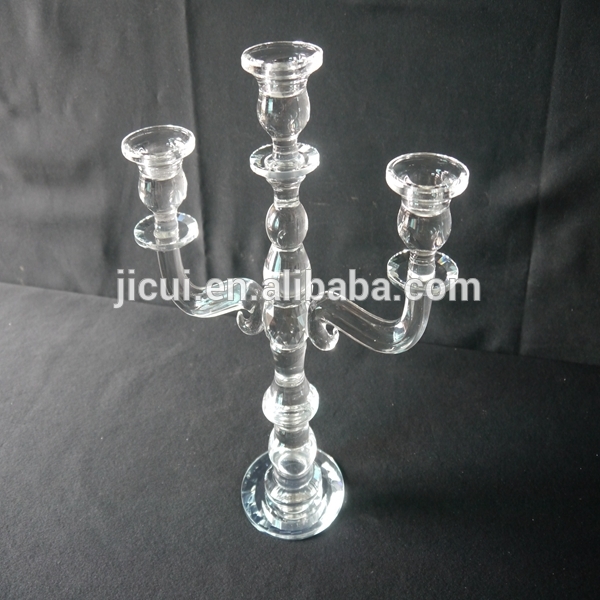 Transparent K9 Crystal Candle Holder,Crystal Beads Candelabra Crystal Candle Holder For Wedding Table Decoration