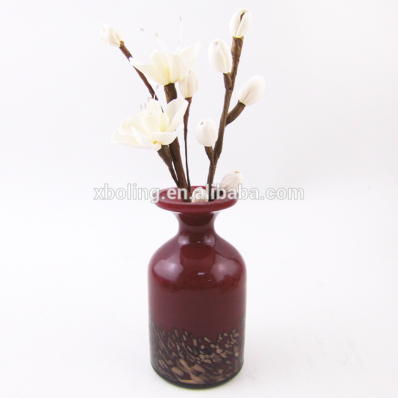 new year handcraft flower reed diffuser and red hand made vase glass  bottle gift set