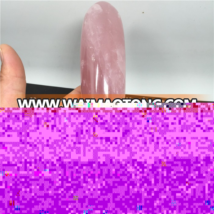 Natural Rose Quartz Crystal Dildo Artificial Penis Sex Toy Penis for Women