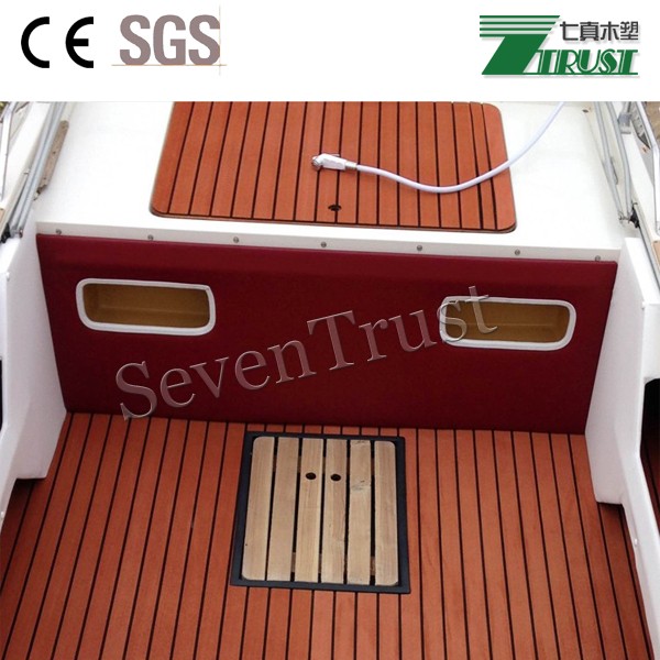 Anti-slip Customized EVA Faux Teak Sheet Boat Flooring