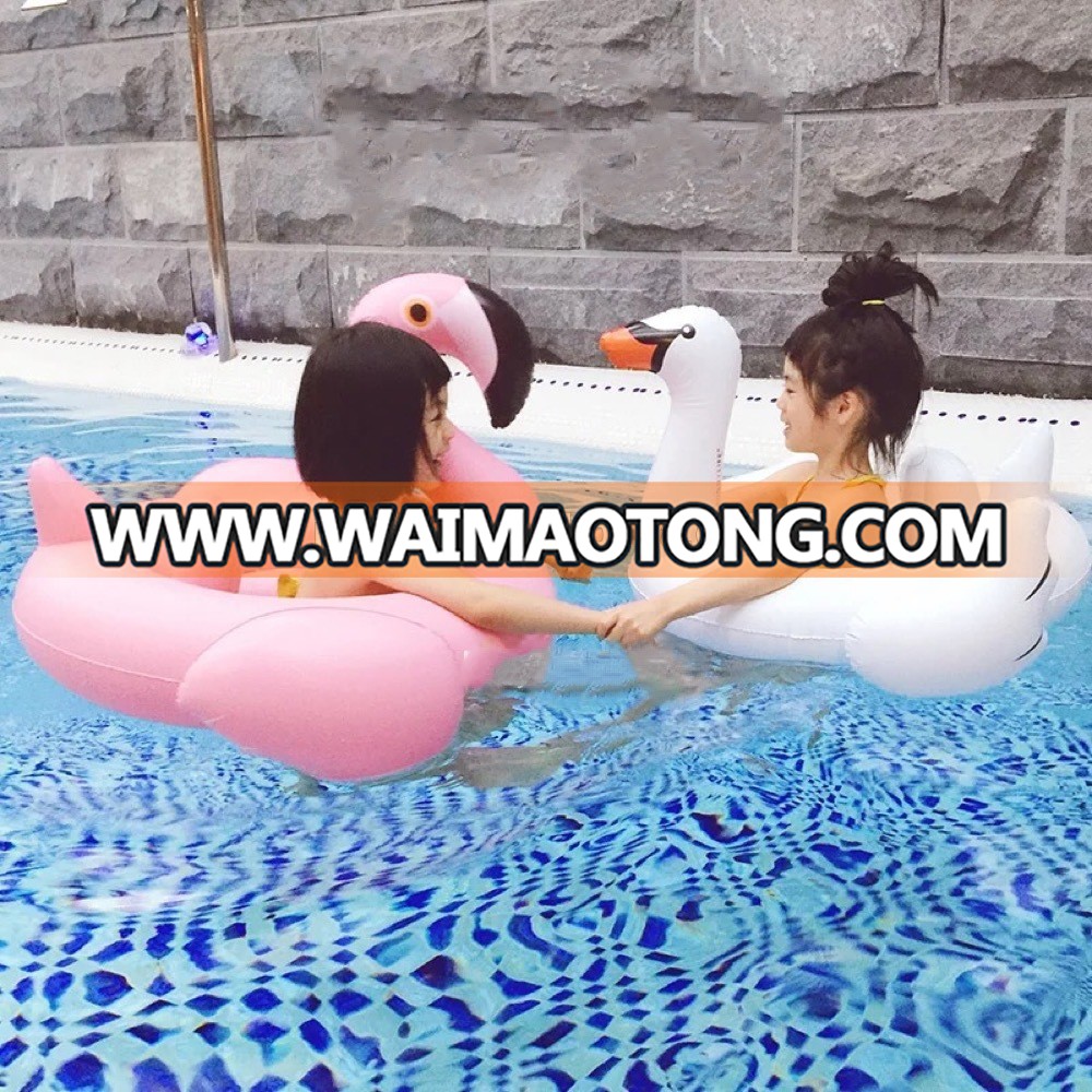 Top selling pvc inflatable swimming pool toy flamingo swan float baby inflatable floating seat