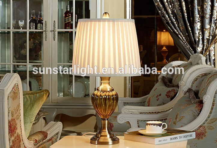 Metal Base Ceramic Body With Fabric Lampshade Modern Desk Lamp Bedroom Living Room Dining Room Table Lamp