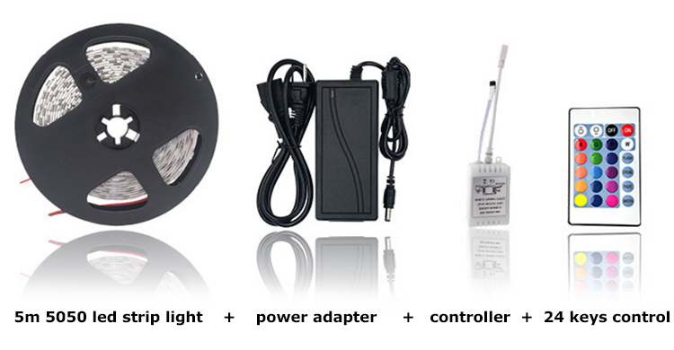 smd5050 LED Strip Light Kit IP65 AC5A Power Adapter RGBW Flexible LED Strip Light Kit