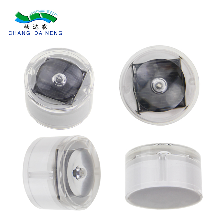 Solar LED small round plastic road stud