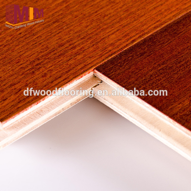 UV Coating Finished African Mahogany Multilayer Engineered Wood Flooring