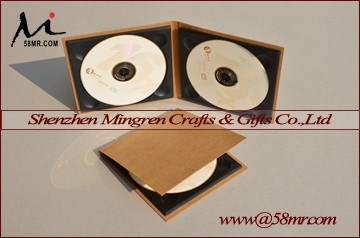 wholesale white Kraft paper CD DVD sleeve folio