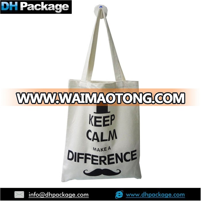 luxury beige color black printing canvas cotton tote bags in bulk