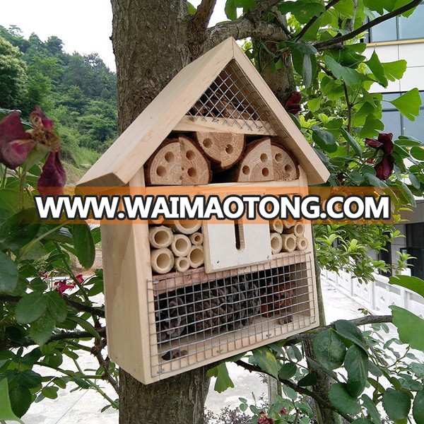 Natural Outdoor Wooden Insert Bee Bug House Hotel