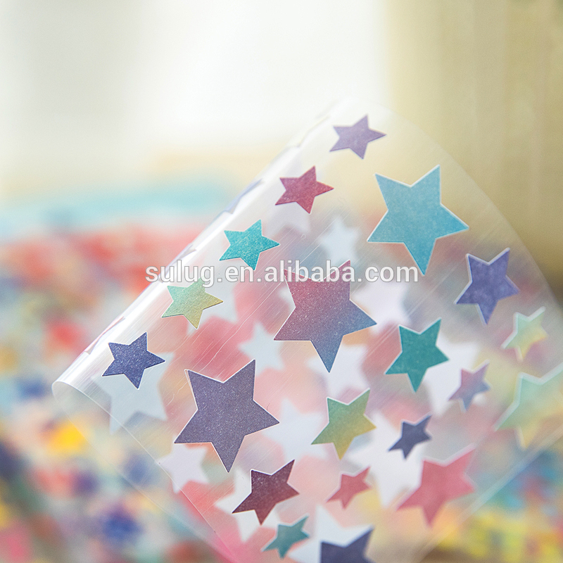 Pvc Transparent Korean Stickers Papers Flakes Kids Decorative For Cards Stationery