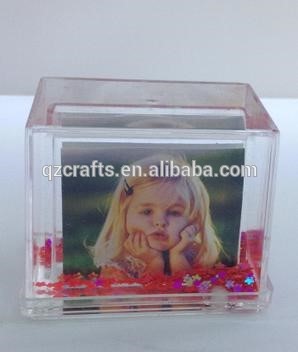 heart photo snow globe for wedding return gift