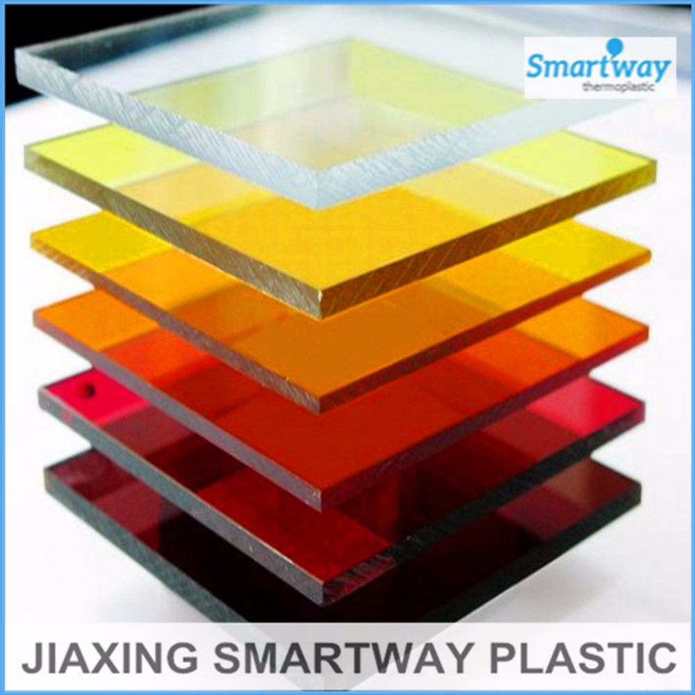 transparent plastic , colored acrylic sheets cut to size