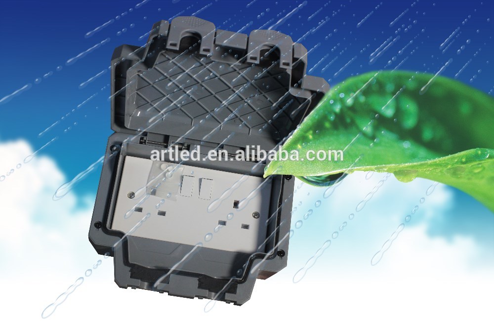 IP66 13A weatherproof outdoor socket twin socket for uk