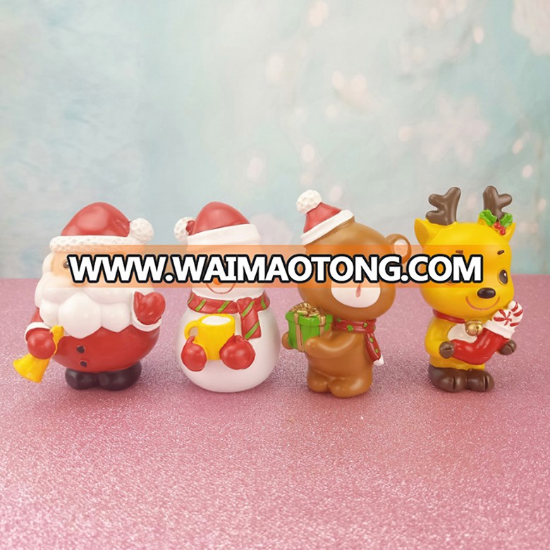 Wholesale cheap Christmas home decoration resin miniature snowman santa deer statue