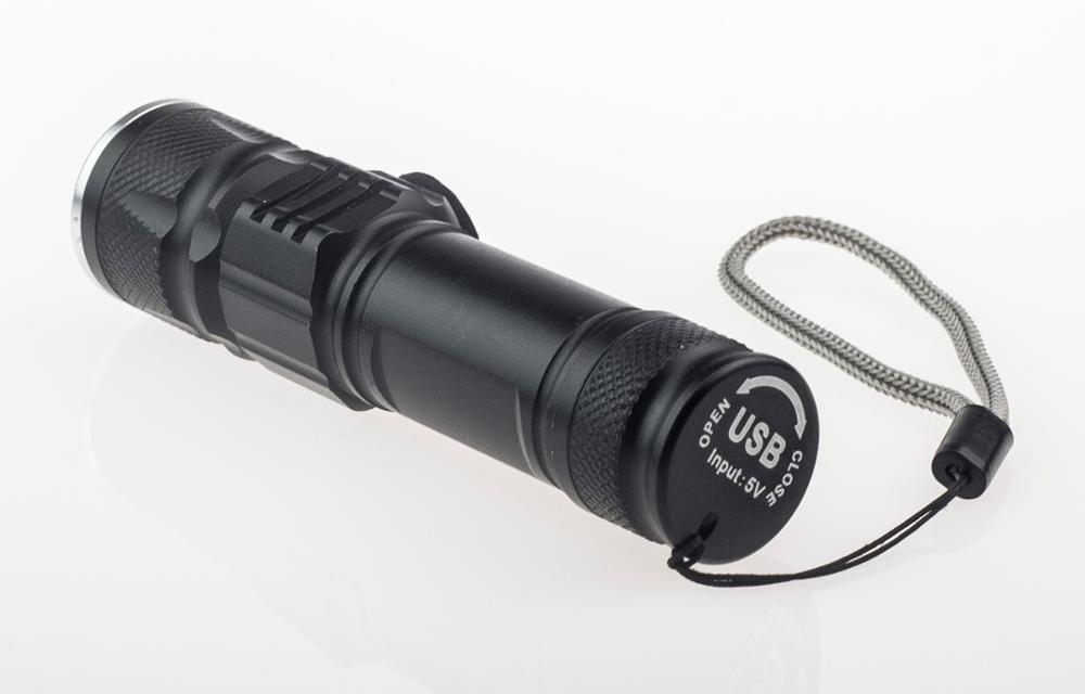 Mini Led Rechargeable Torch Lights Usb Zoomable Night Emergency Flashlight for Gift Promotional