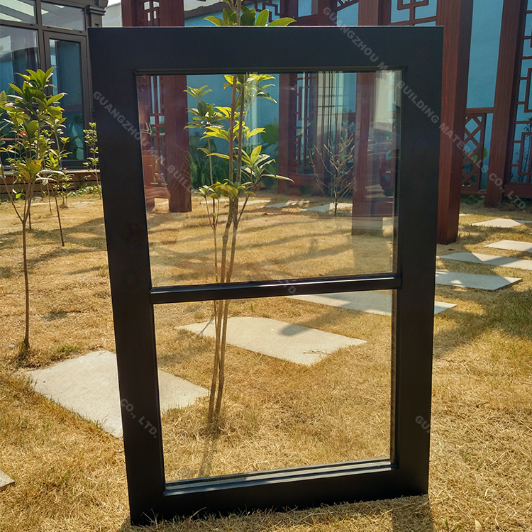 Latest Design Custom size tempered glass black aluminum window frames