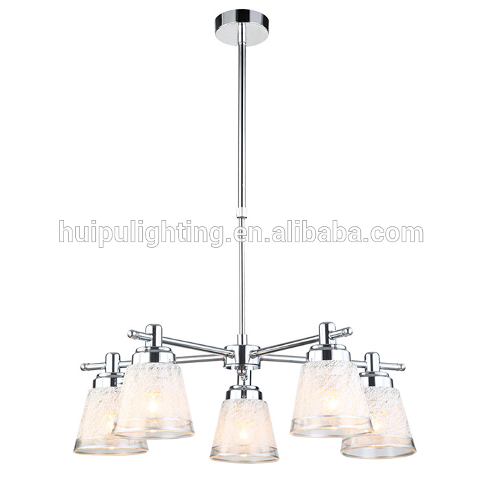 Modern glass 3 lights pendant light ceiling light with brushed white painting for home bedroom living room and hotel