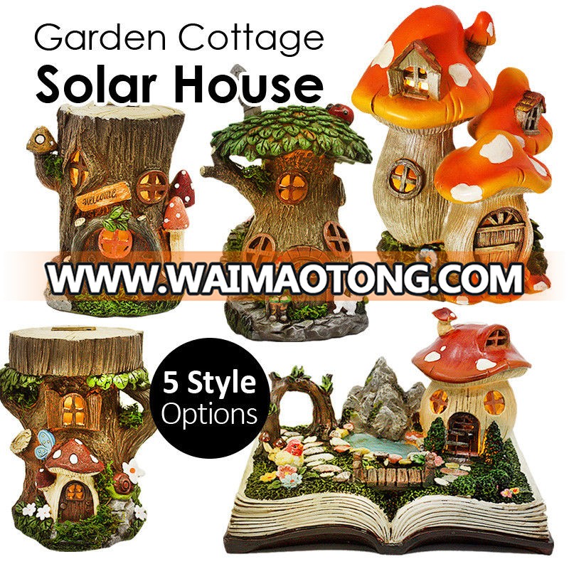 Garden Solar Powered Fairy Village House Light Outdoor Decoration