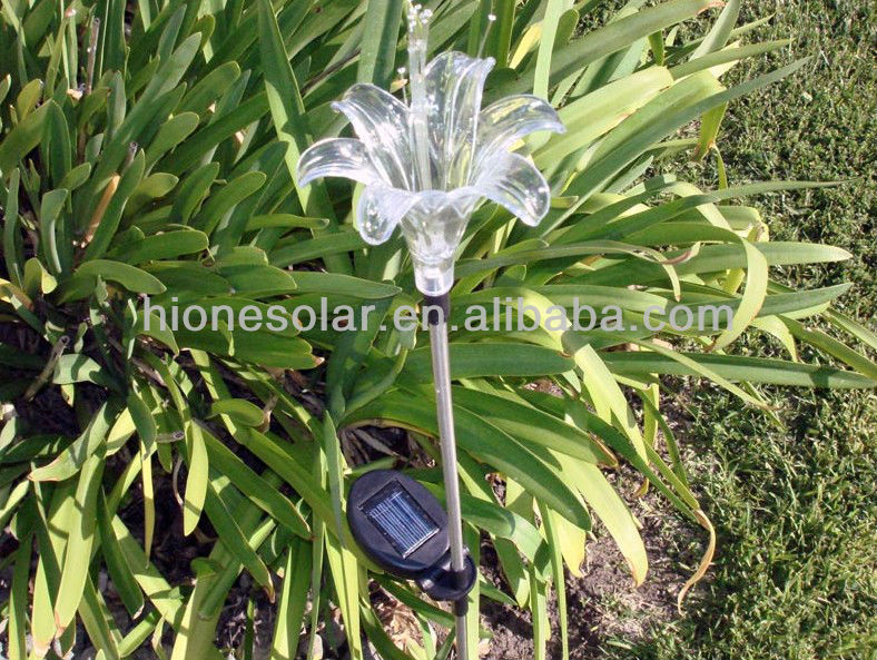 garden solar light decoration color changing solar garden light with lily flower