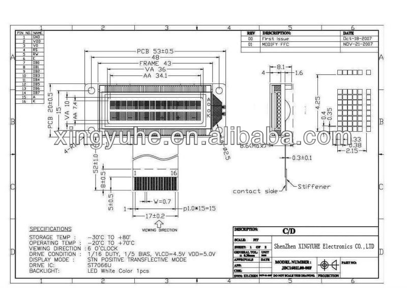 16x2 big character lcd display small lcd module