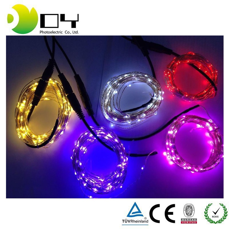 Battery operated yellow copper wire led string lights