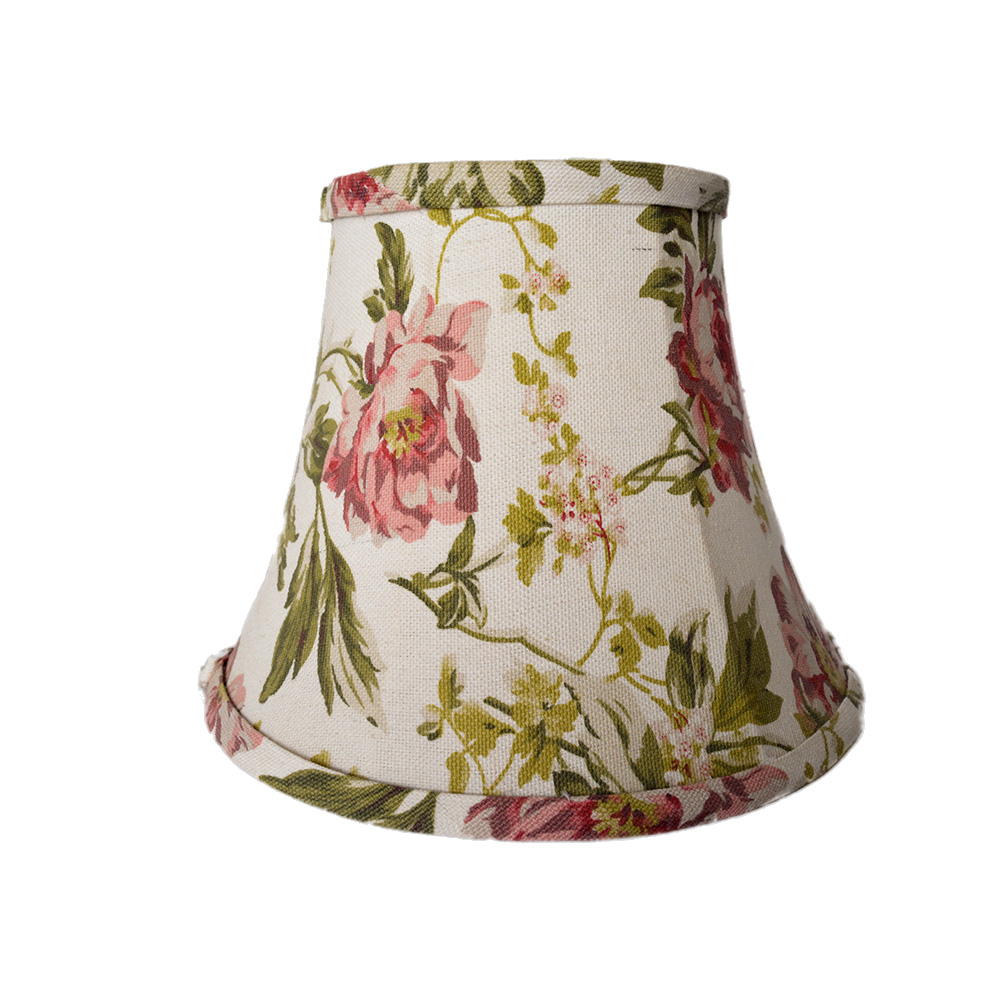 wholesale cheap vintage flowers linen fabric home lighting lampshade