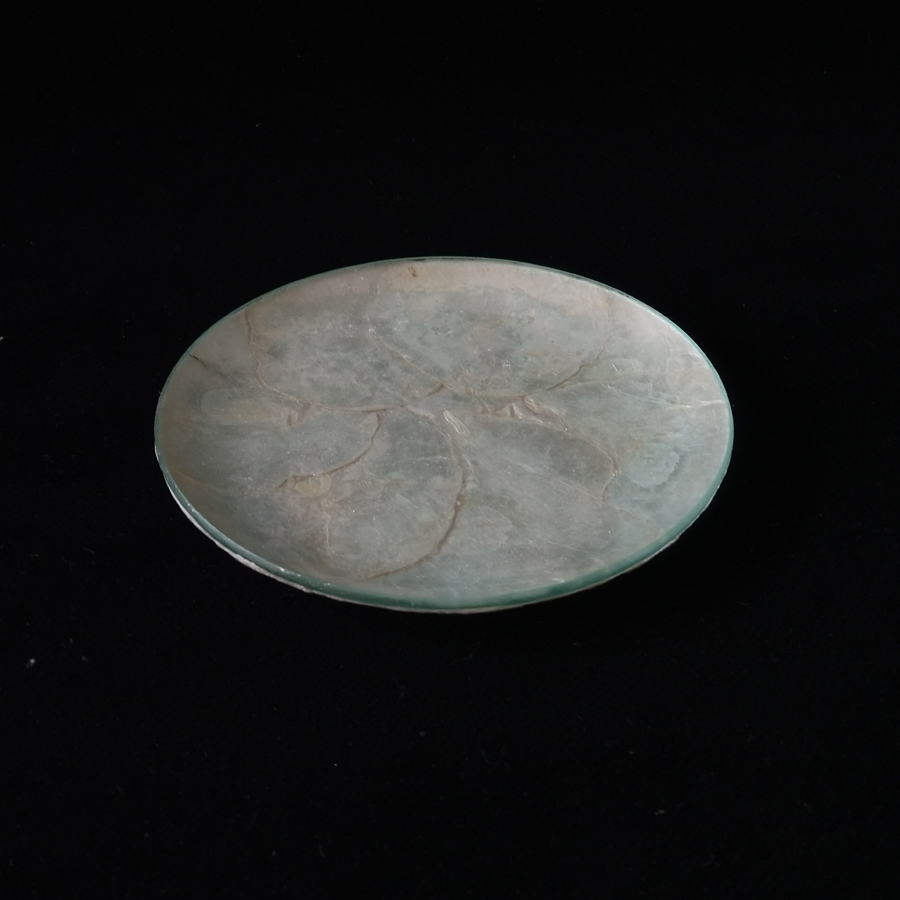 2019 new real shell pattern round glass plate