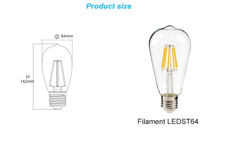 Vintage Spiral Filament LED Bulb ST64