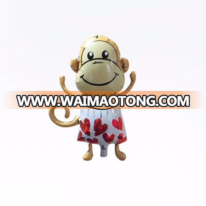 Cartoon Jumping Monkey printing kids toy foil helium balloons Size49x29cm