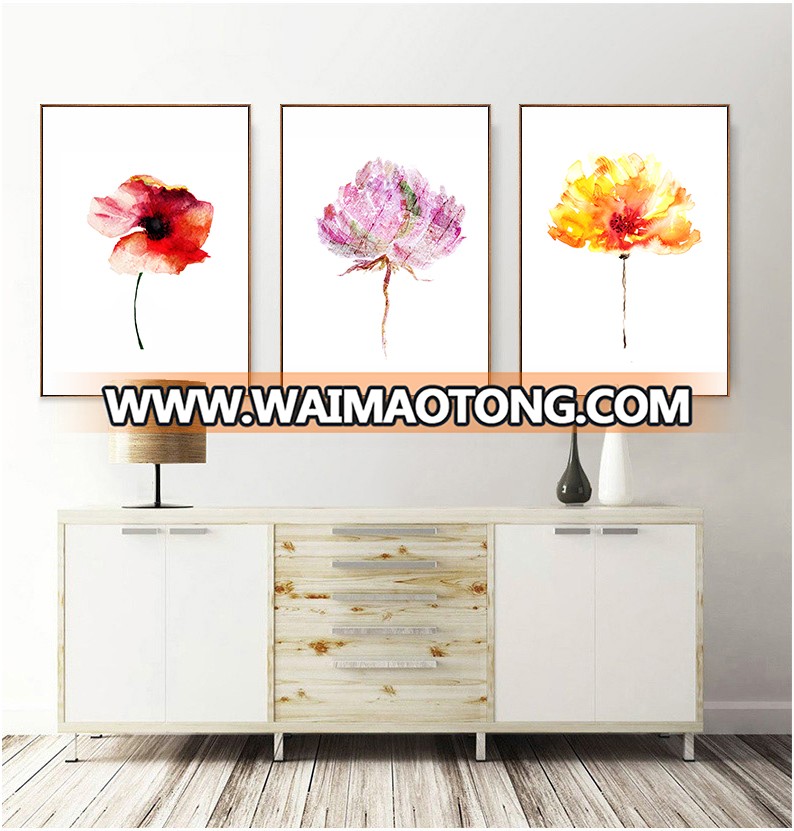 China made low price unframed canvas print color flowers picture for wholesale custom