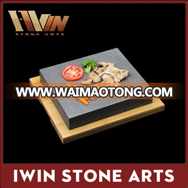 Restaurant Handy Lava Rock Grill Stone Set, Hot Cooking Steak Stone, Steak Stone And Plate Set