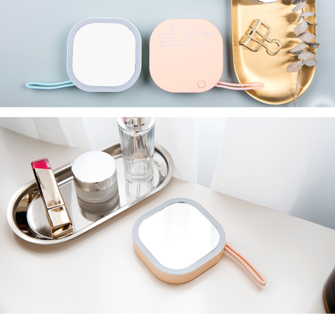 Wholesale vanity handheld gift compact makeup mirrors with light