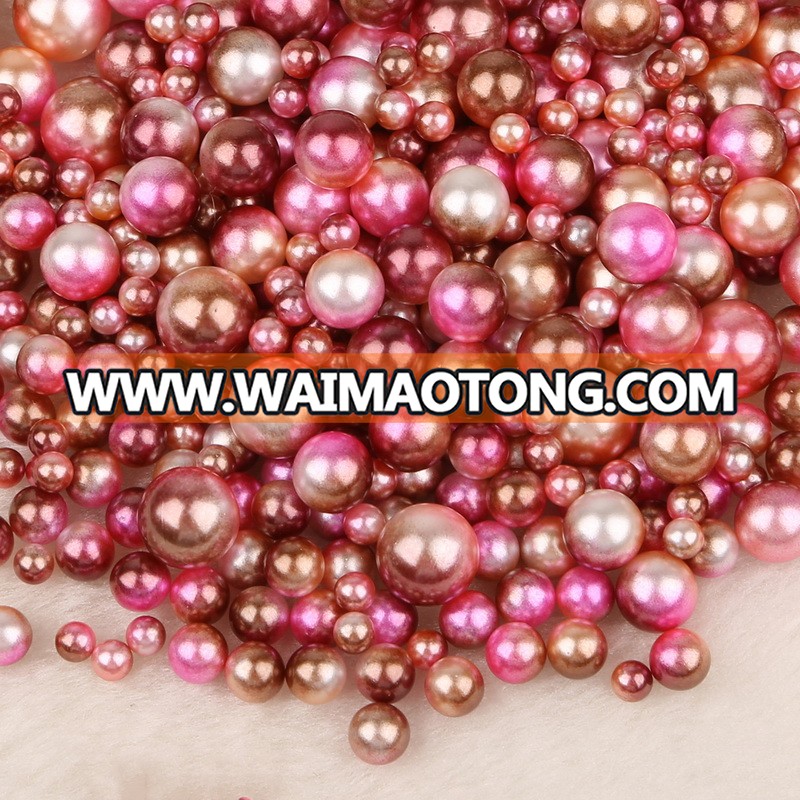 Mixed Color No Hole ABS Round Pearls Imitation Pearl Beads