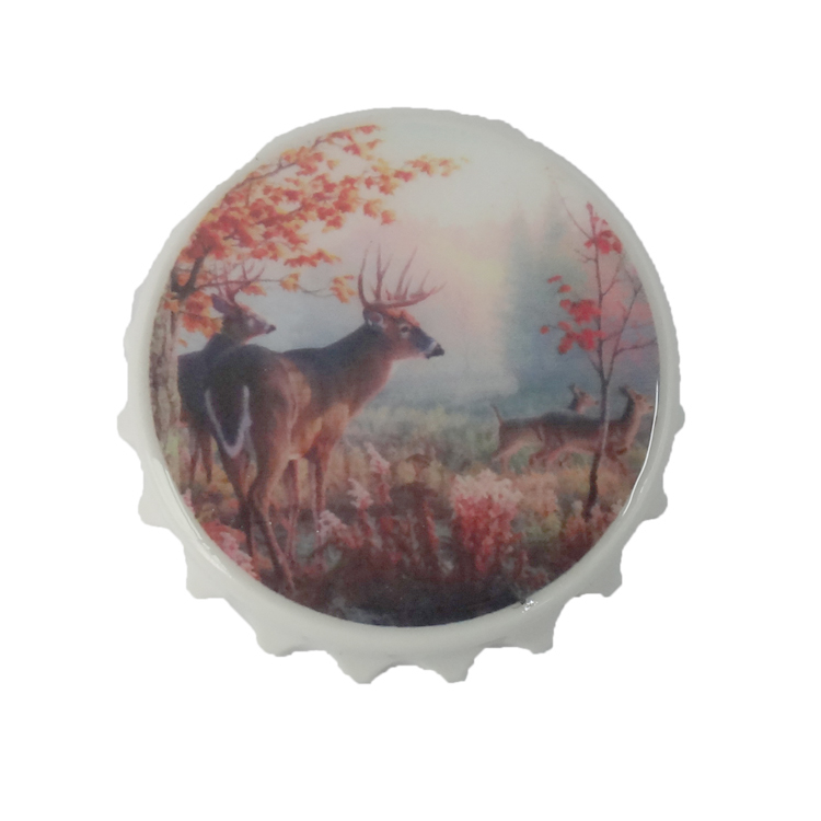 Promotional resin bottle shaped round souvenir bottle opener