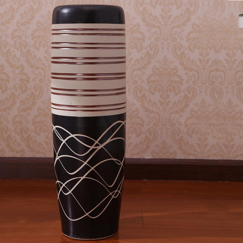 ceramic white vase home decoration black ceramic vase