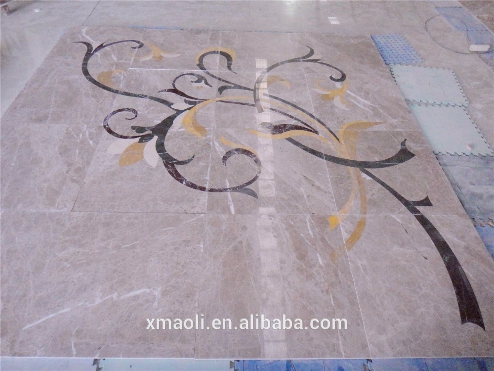 custom made modern interior design water jet marble flooring