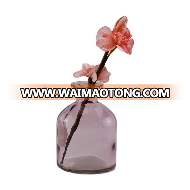 New Arrival  Custom Home Aroma Reed Diffuser Gift Set Glass Bottle With Flower