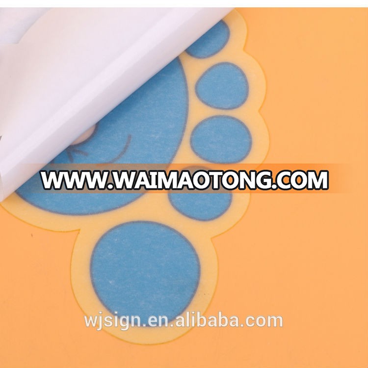 Full Color Printing Vinyl Removable Footprints Custom Self Adhesive Floor Sticker