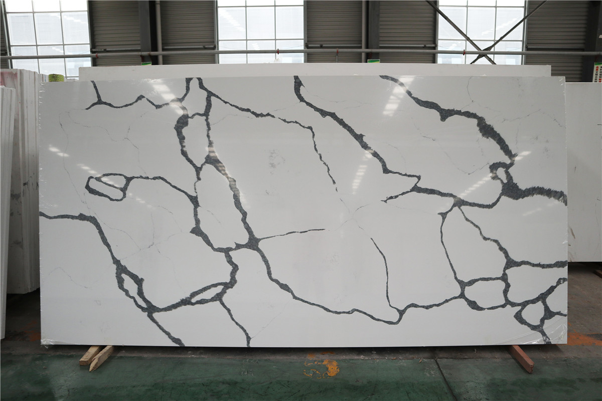 Calacatta quartz stone 1546 , calacatta marble, Calacatta Quartz Slab