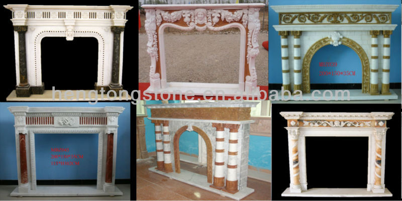 Indoor Freestanding Marble Fireplace Mantel