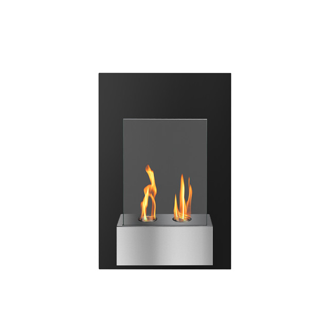 wall mounted botticino marble  fireplace ethanol