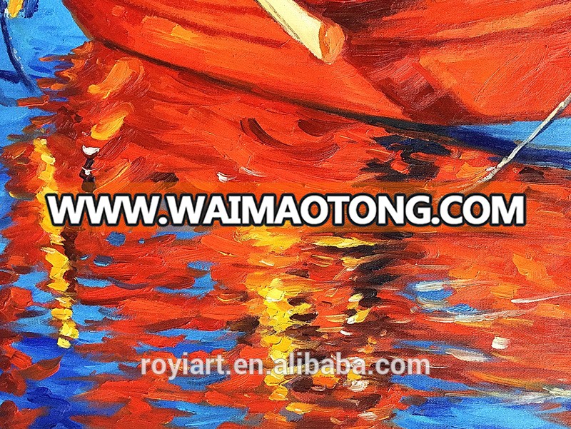 Handmade Thick strokes abstract boat knife oil painting on canvas popular sell good price