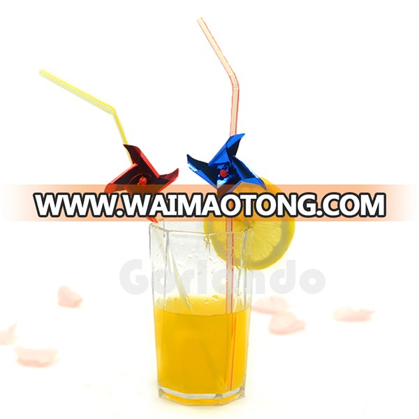 party mini windmill decorative cocktail plastic straws for drink