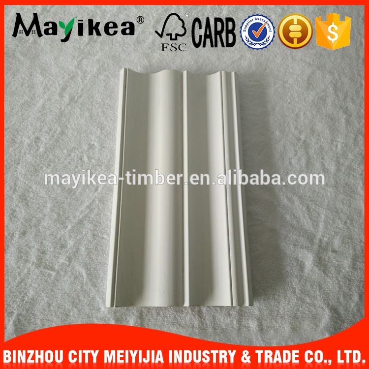 Alibaba export Indoor decorative smooth and complete cover white mdf crown moulding