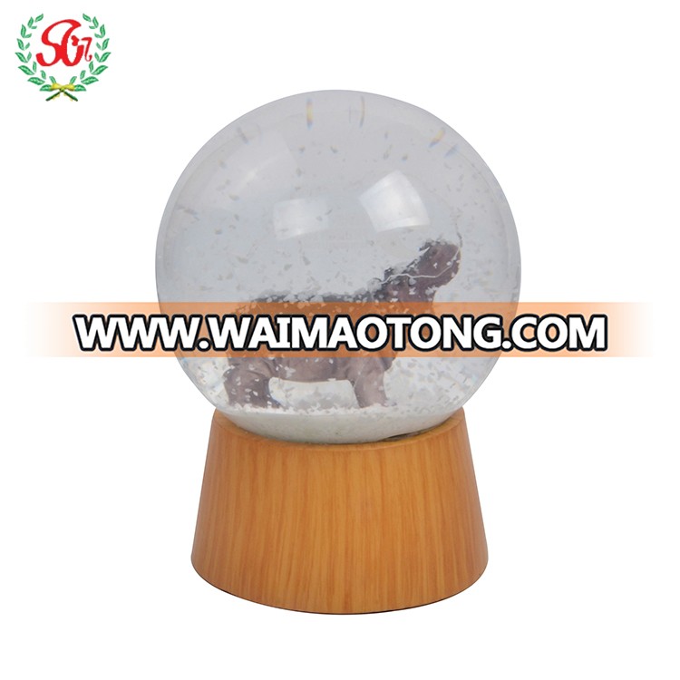 Gorgeous Colorful High Quality Wooden Base Snow Globe